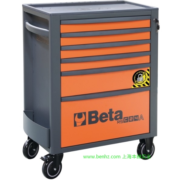 意大利Beta 百塔工具 新品 C48M-电动推车 C48P-平板推车 RSC24A/6  6抽屉工具车，带SAFETY-SYSTEM 红色 橙色 灰色