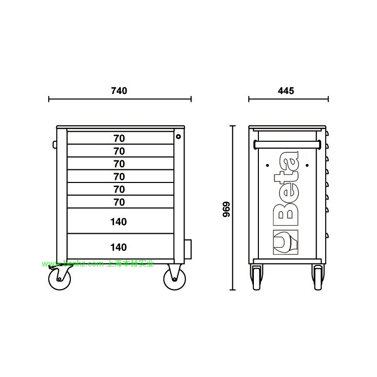 意大利Beta 百塔工具 RSC24A/7  7抽屉工具车，带SAFETY-SYSTEM 橙色 红色 灰色 RSC24A/8 8抽屉工具车，带SAFETY-SYSTEM RSC24AXL/7  7抽屉超大工具车,带SAFETY－SYSTEM