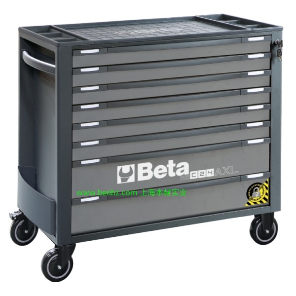 意大利Beta 百塔工具 RSC24AXL/8  8抽屉超大工具车, 带SAFETY－SYSTEM 橙色 灰色 红色 RSC24AXL/9 9抽屉超大工具车 RSC24L/7  7抽屉和侧工作面工具车