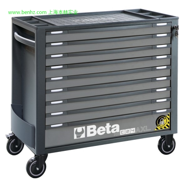 意大利Beta 百塔工具 RSC24AXL/8  8抽屉超大工具车, 带SAFETY－SYSTEM 橙色 灰色 红色 RSC24AXL/9 9抽屉超大工具车 RSC24L/7  7抽屉和侧工作面工具车