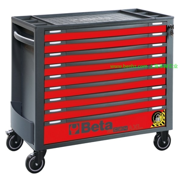 意大利Beta 百塔工具 RSC24AXL/8  8抽屉超大工具车, 带SAFETY－SYSTEM 橙色 灰色 红色 RSC24AXL/9 9抽屉超大工具车 RSC24L/7  7抽屉和侧工作面工具车