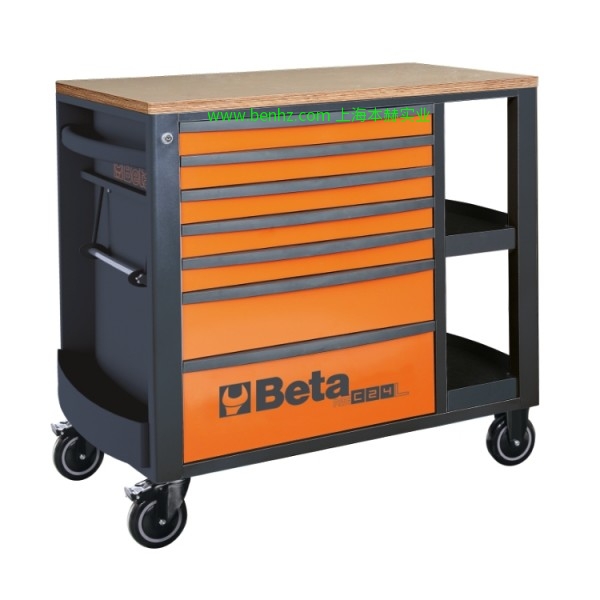 意大利Beta 百塔工具 RSC24AXL/8  8抽屉超大工具车, 带SAFETY－SYSTEM 橙色 灰色 红色 RSC24AXL/9 9抽屉超大工具车 RSC24L/7  7抽屉和侧工作面工具车