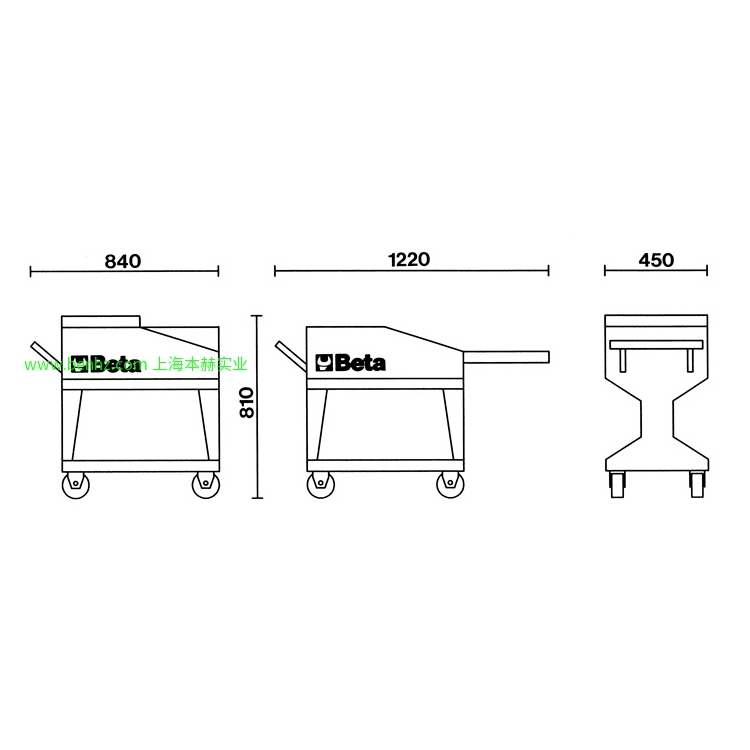 意大利Beta 百塔工具 CD23 S-平板拖车 C25-“TANK”型工具车 C27S 简易折叠式多用途工具箱