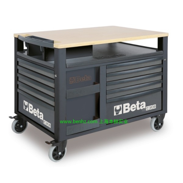 意大利Beta 百塔工具 RSC28 10抽屉SuperTank型工具车 C30M-MAXITANK 移动工作台 3000M/PLM-C30M 木质台面