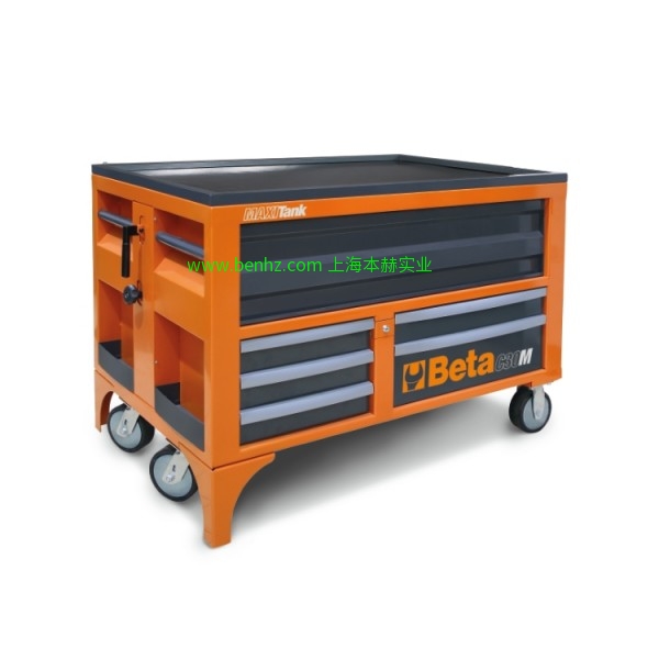 意大利Beta 百塔工具 RSC28 10抽屉SuperTank型工具车 C30M-MAXITANK 移动工作台 3000M/PLM-C30M 木质台面