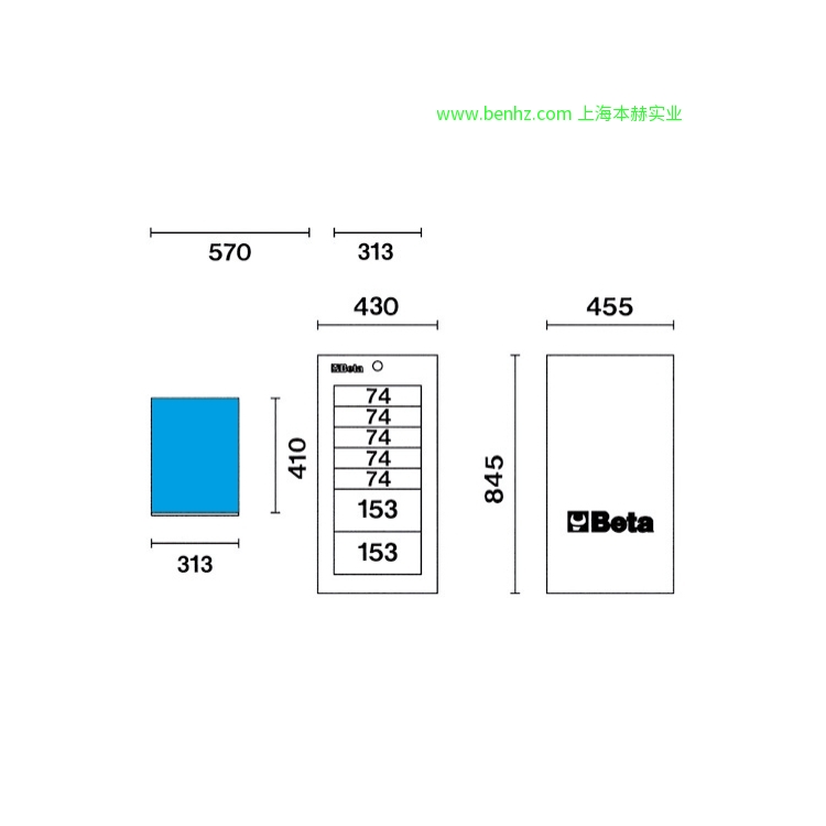 意大利Beta 百塔工具 C38 L-7抽屉边柜 C38 T-8抽屉顶柜 C38 C-33抽屉大型组合工具车