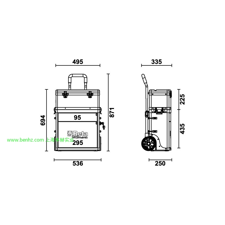 意大利Beta 百塔工具 C41 S-可分离拉杆工具箱  C41H-O-TWO-可分离拉杆工具箱,橙色
